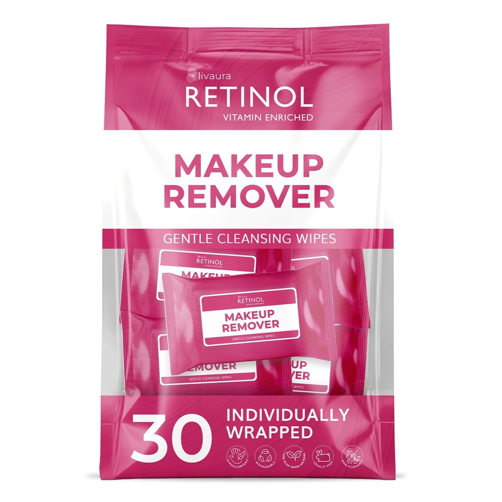 Retinol Individually Wrapped Makeup Remover Wipes