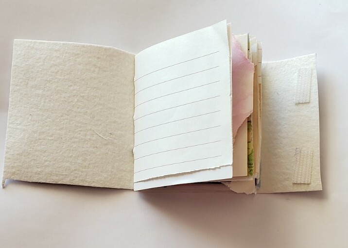 Mini Junk Journal Faux Leather Wallet Fold Notebook Scrapbook Art Diary