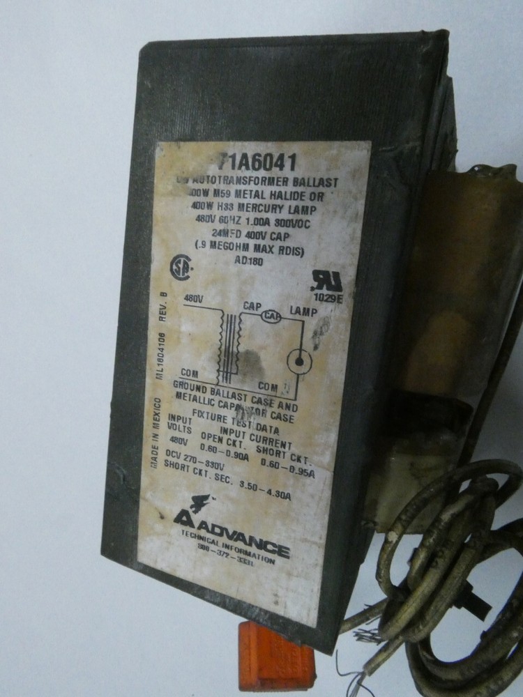 Advanced 71A6041 Ballast Transformer 400w 480v-ac