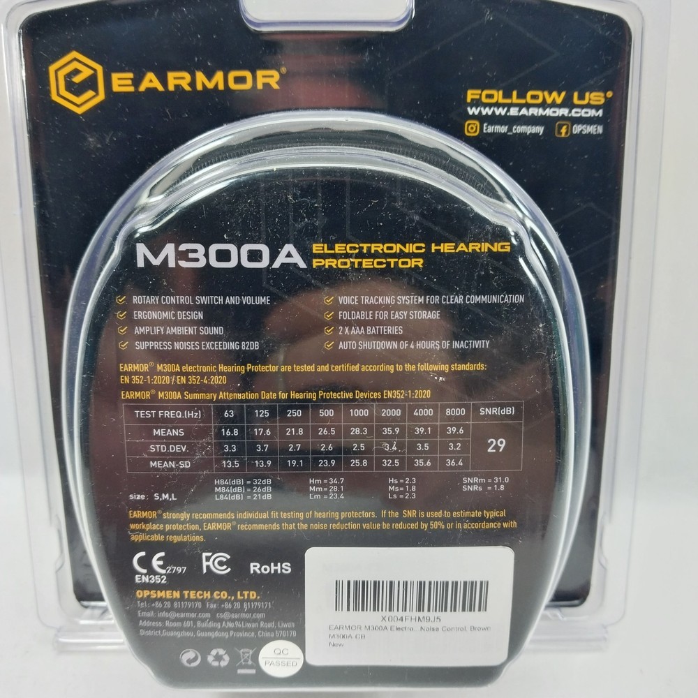 EARMOR M300A Electronic Hearing Protector - Free Shipping
