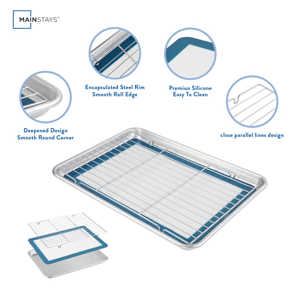 Mainstays 3 Piece Aluminum Multi-Purpose Baking Set