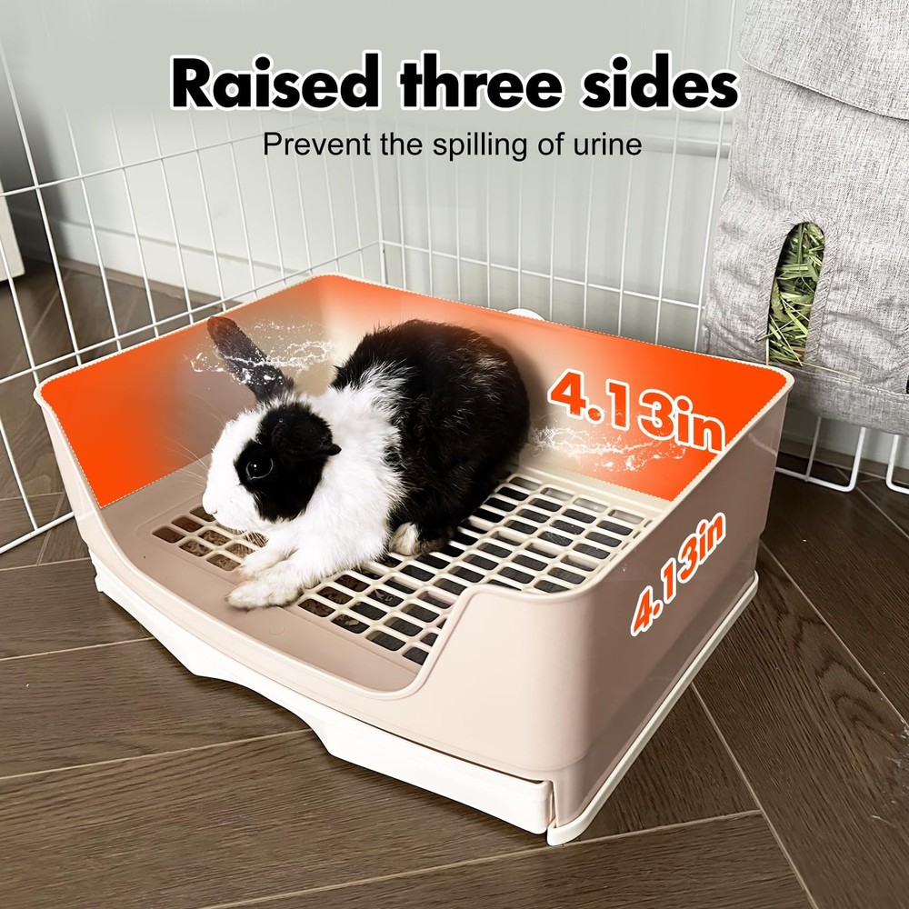 Large Rabbit Litter Box with Drawer for Potty Training and Small Pets