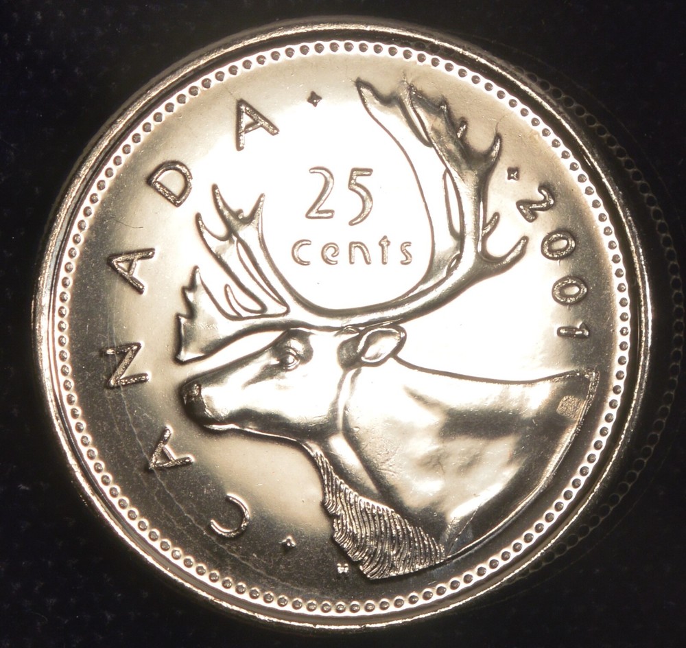 2001p Canada Quarter - UNCIRCULATED - from original mint roll
