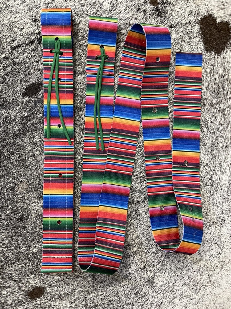 Serape cinch strap set off billet and latigo