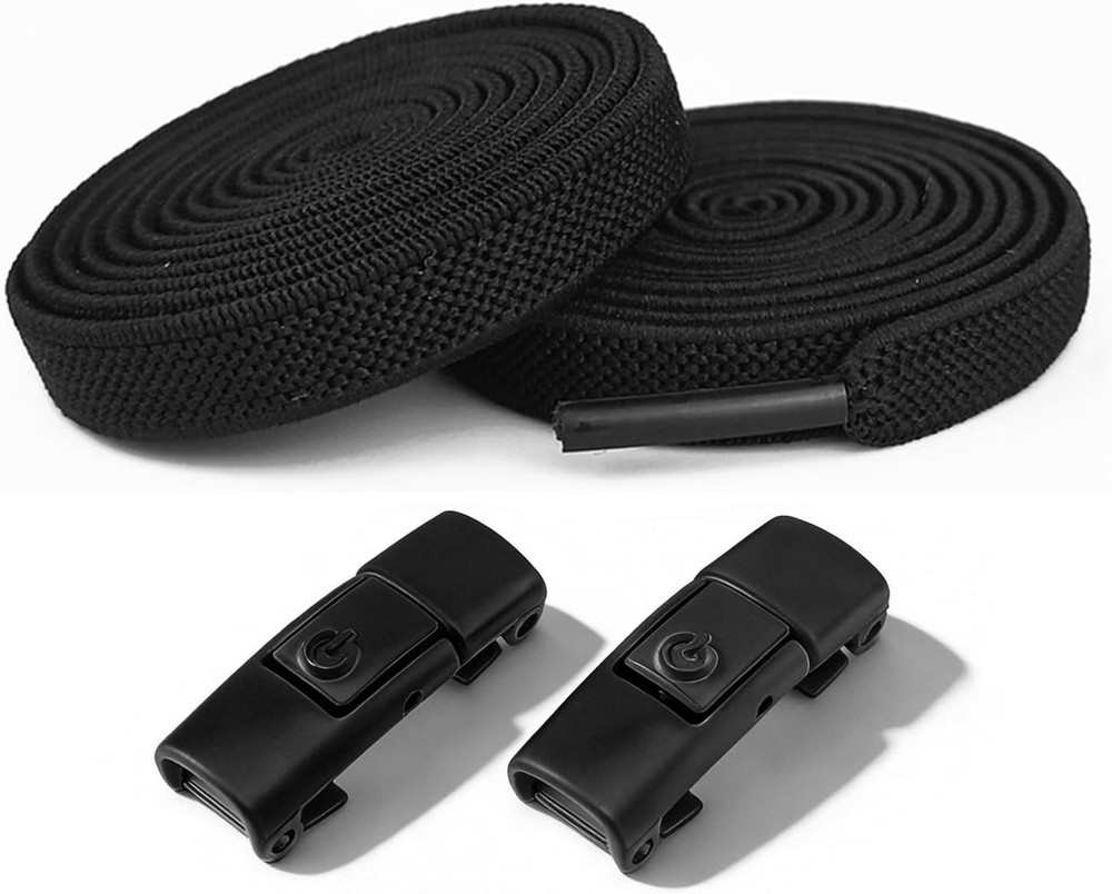No Tie Elastic Shoelaces - 100cm| Push-Button Closure for Quick Use | Universal