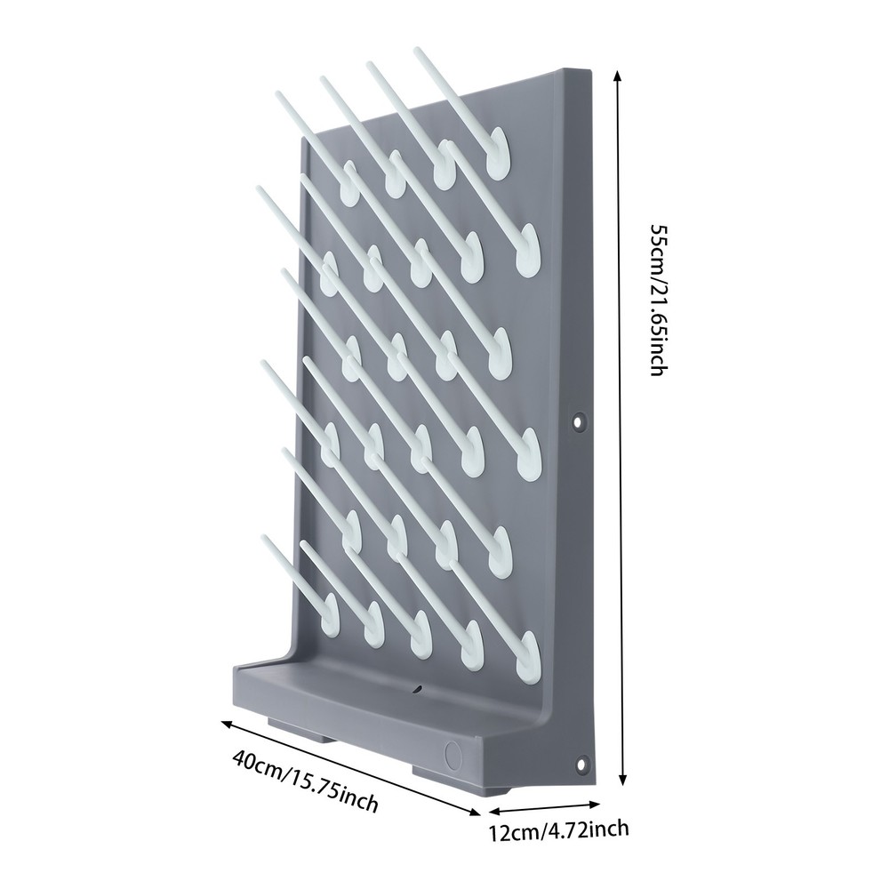 27 Pegs Laboratory Drying Rack Lab Draining Peg Board Rack Wall Mount PP