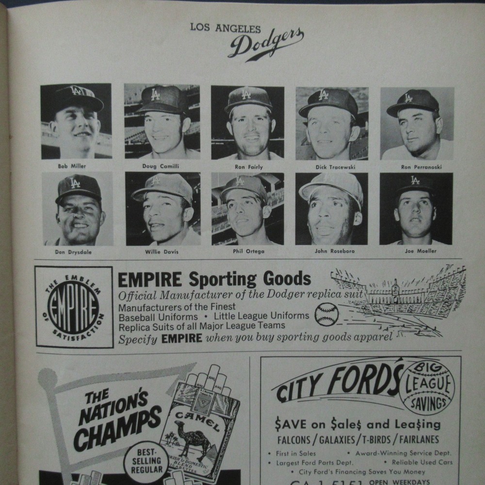 1964 Dodgers vs Braves Ticket & Program, Don Drysdale 132 Career Win