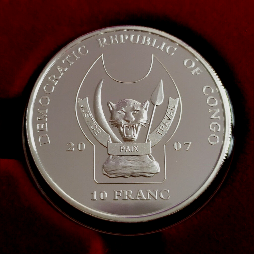 Congo 10 franc GIRAFFE 2007 silver