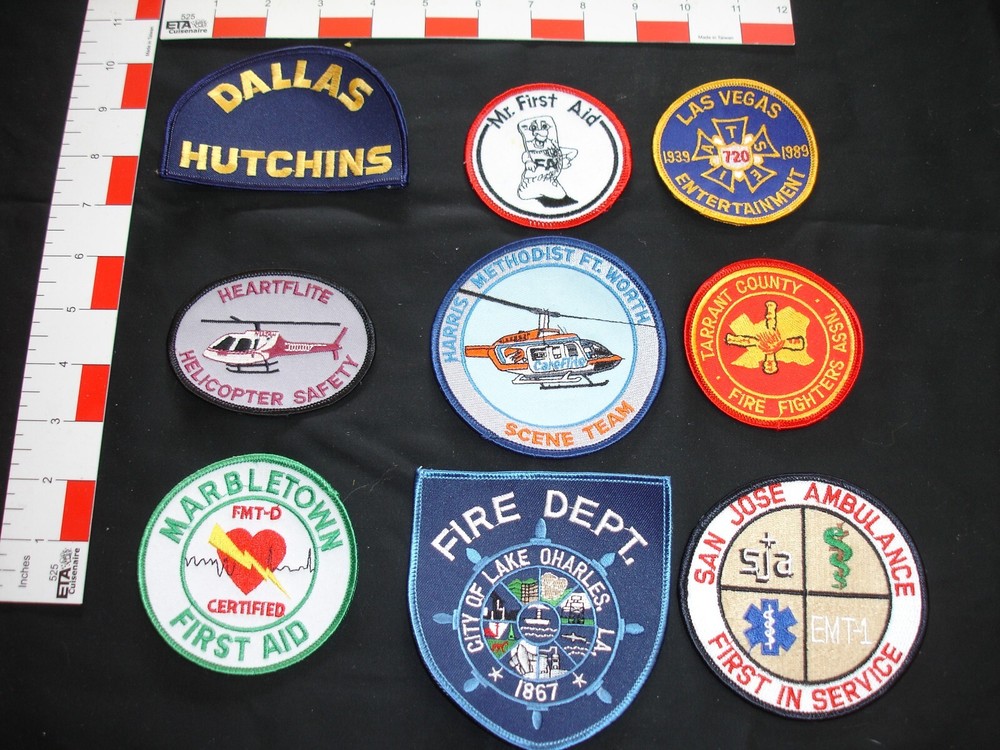firefighting rescue fire department vintage patch set