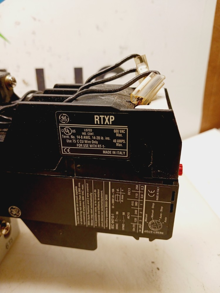 GENERAL ELECTRIC RT4LM MOTOR STARTER OVERLOAD RELAY