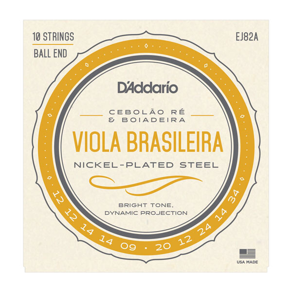 D'Addario EJ82A 10-String NPS Viola Brasileira Strings