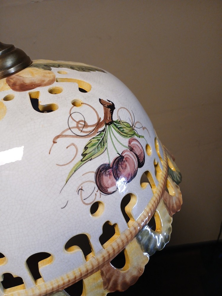 Antique Chandelier Ceramic Pottery Hanging Light