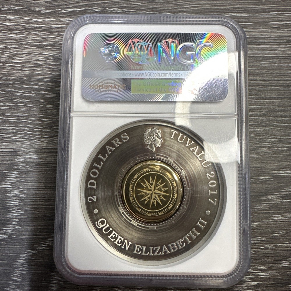 🔥🔥 RARE-2017P 2oz Tuvalu Compass Ms70🔥🔥