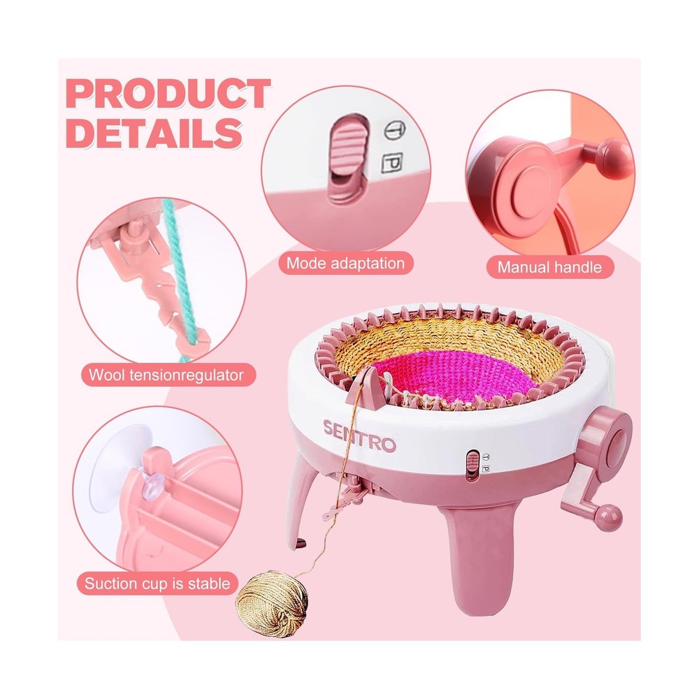 SENTRO Knitting Machine, 40 Needles Automatic Circular Knitting Loom Machine ...