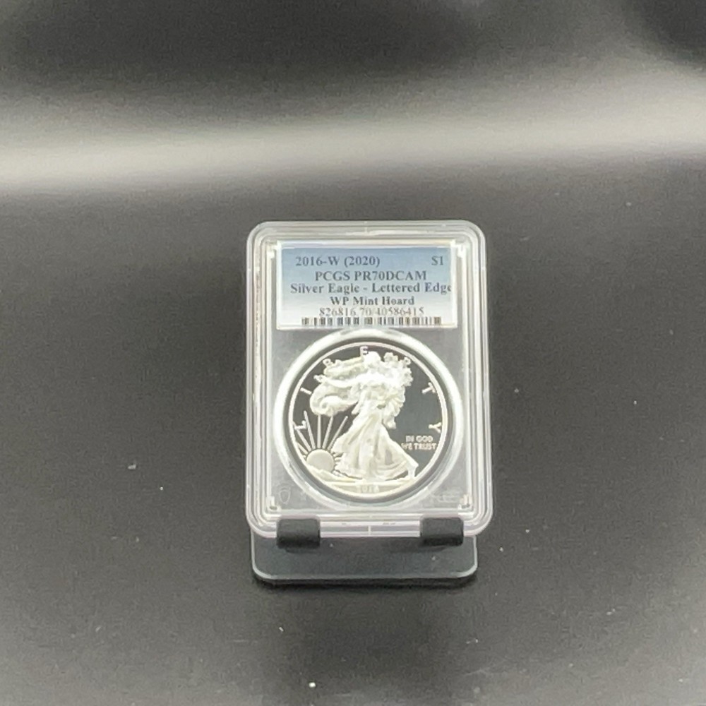 PCGS PR70DCAM 2016 (2020) Silver Eagle Proof Lettered Edge WP Mint Hoard