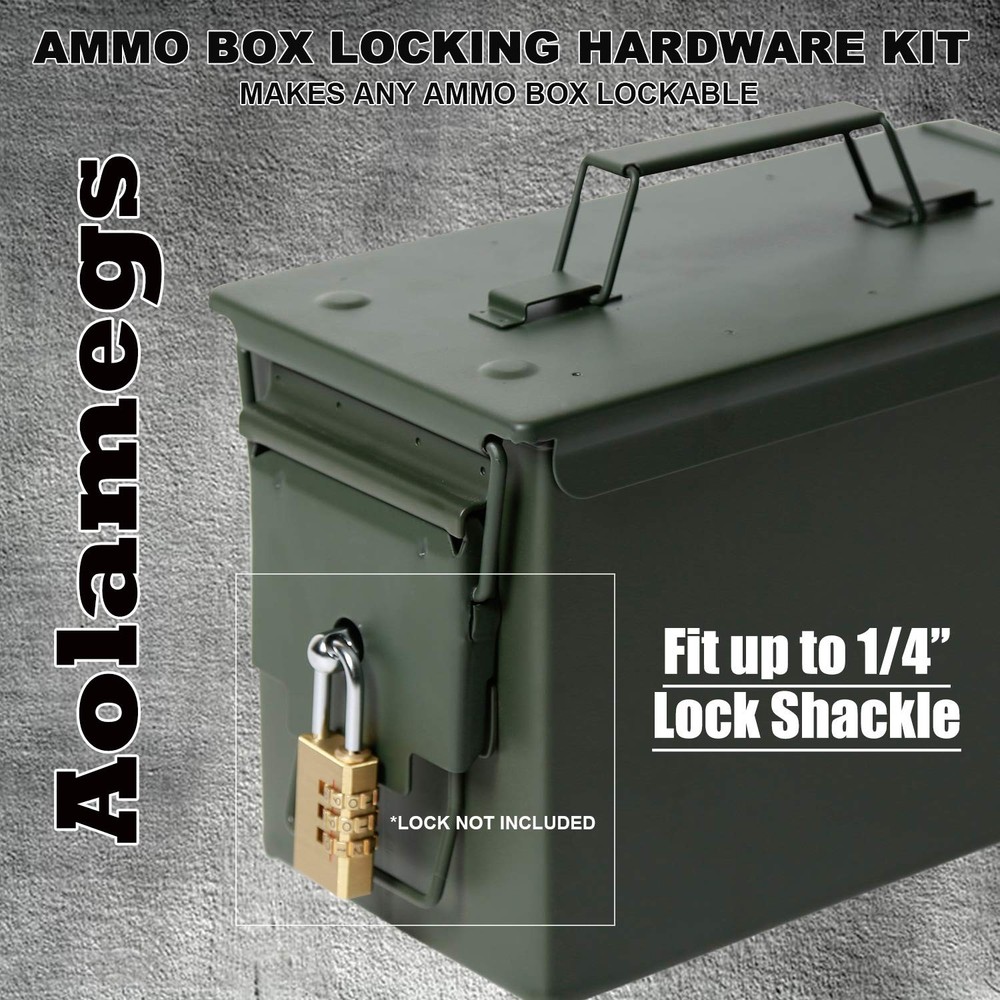 Aolamegs (5Pack Ammo Box 5 Count Can Locking Hardware Kit Silver Color