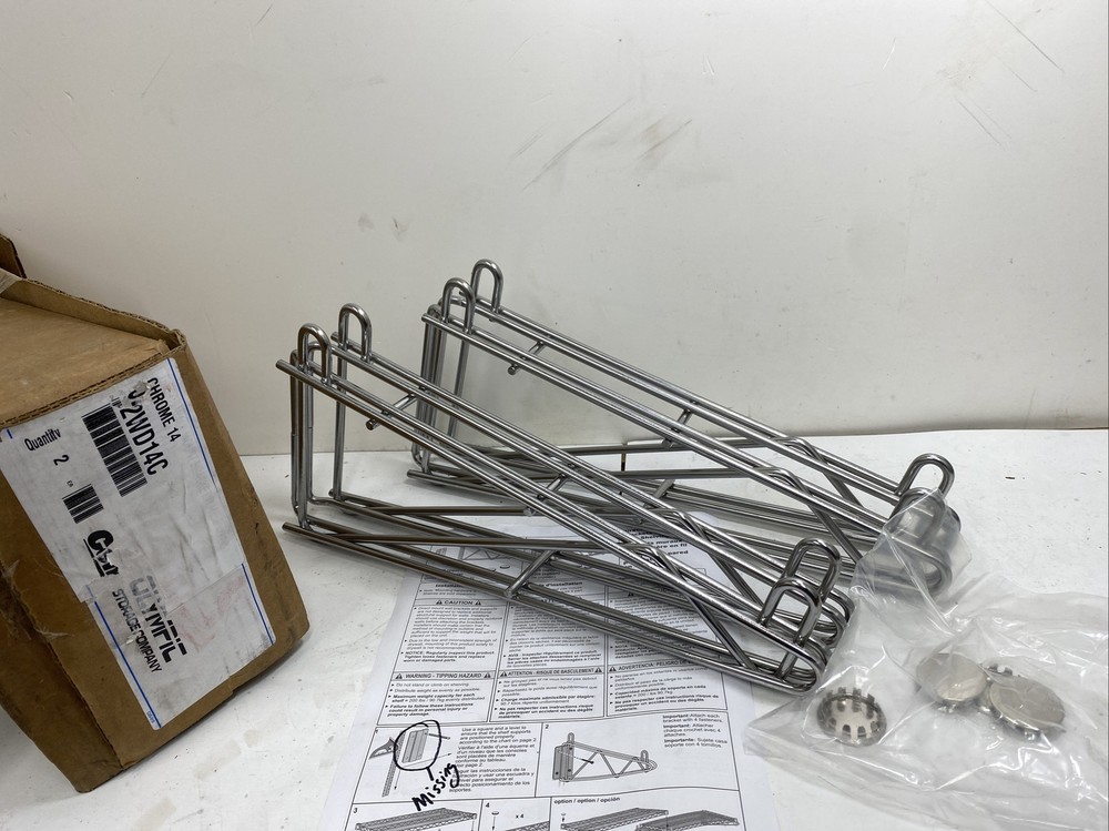 2 Set .Olympic -J2WD14C -14”Chromate Double Wall Bracket, Missing ￼￼￼ Brackets.￼
