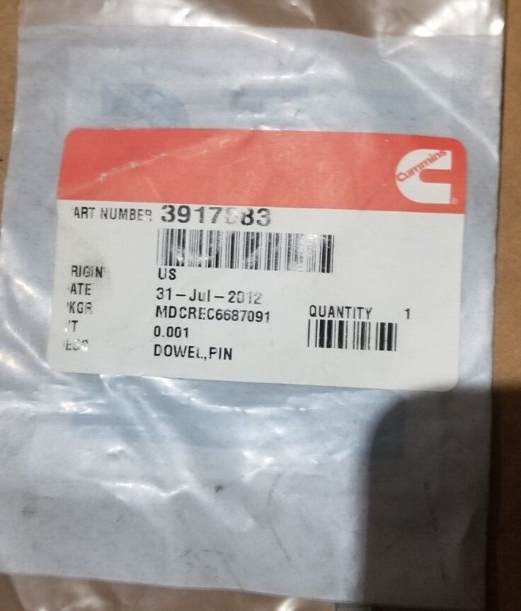 NOS Cummins DOWEL,PIN 3917883 - MSRP $85.54