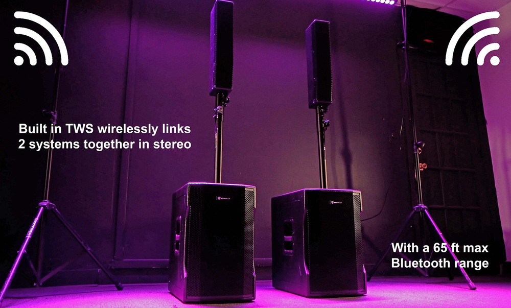 Rockville TITAN COLUMN 12 Pro/DJ Powered Array Speaker 12" Subwoofer System+Bag