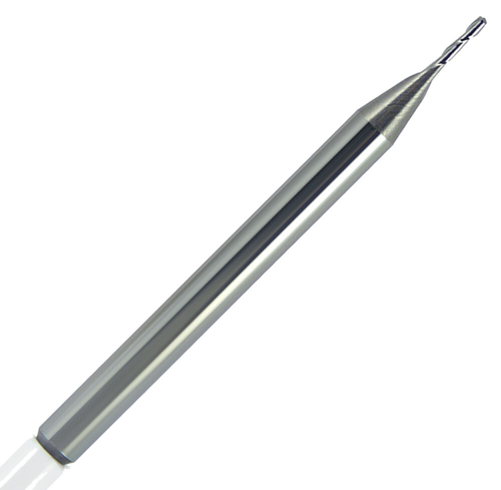 0.015" Diameter 2 Flute Single End Uncoated Square End Carbide End Mill USA