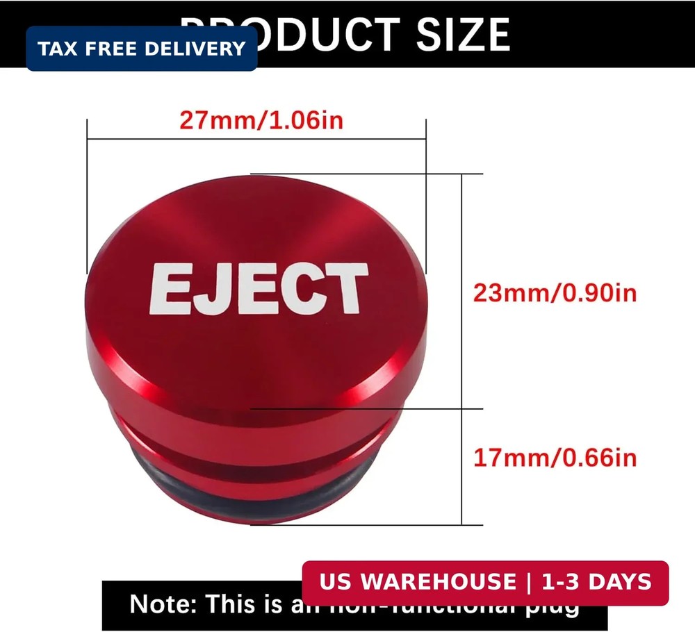 1PCS Aluminum Dustproof Plug Billet Button Plugs, Standard 12-Volt Replacement A