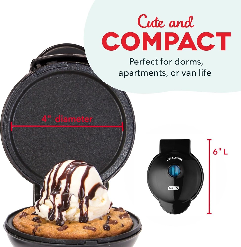 Dash Mini Maker Griddle Compact Nonstick Quick Heat Space-Saving Design