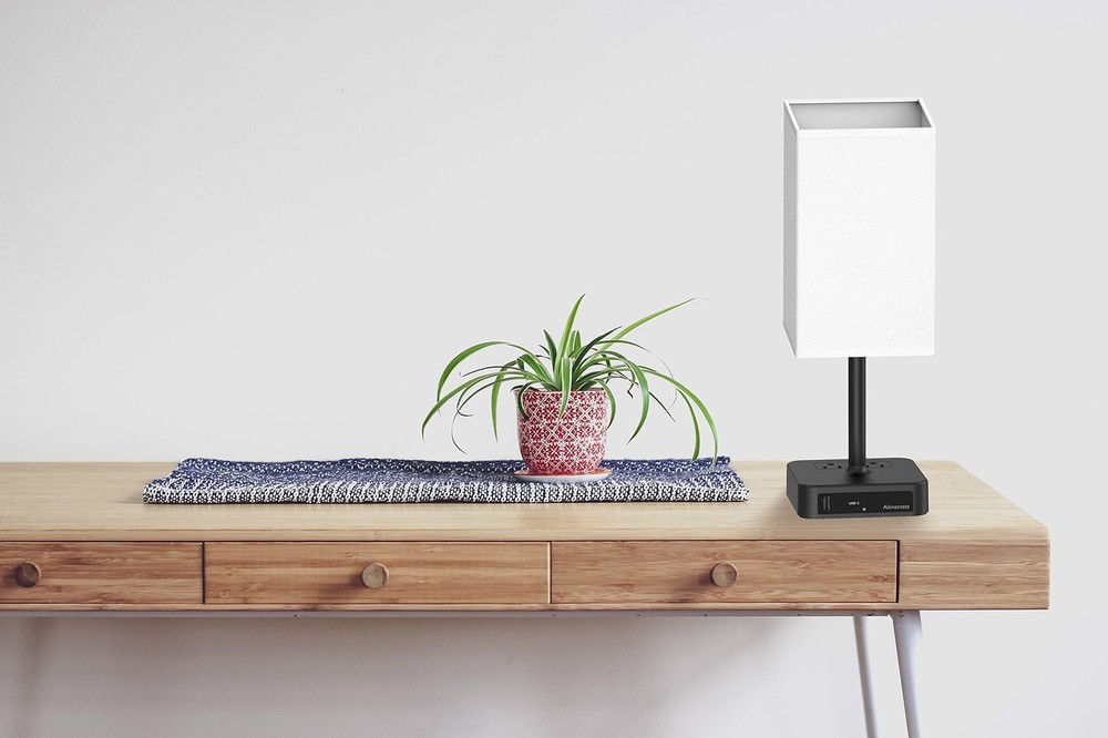 Alimentata Touch Control Bedside Table Lamp With Usb C & Usb A Chargin