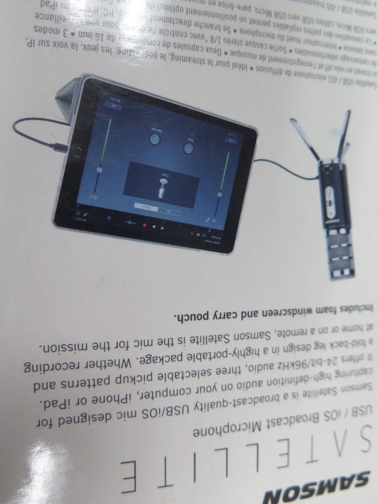 Samson SASAT Technologies Satellite USB/IOS Broadcast Microphone, Aluminum/Steel