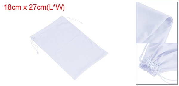 Ski Goggle Bag Microfiber Snow Goggles Case Drawstring Pouch White