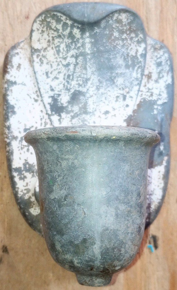 Rare!! Antique Lead Wall Sconce For An Unknown Electric Light