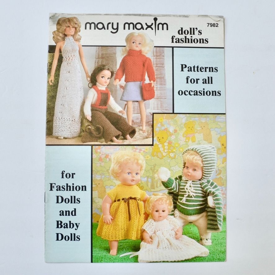 Mary Maxim Doll's Fashions Patterns 7982 1979 Book