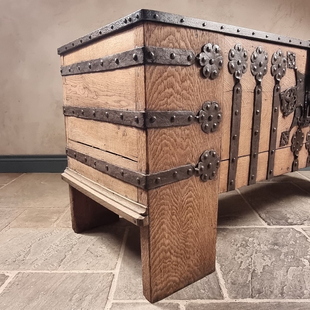 A 16th Century Iron Bound Coffer.