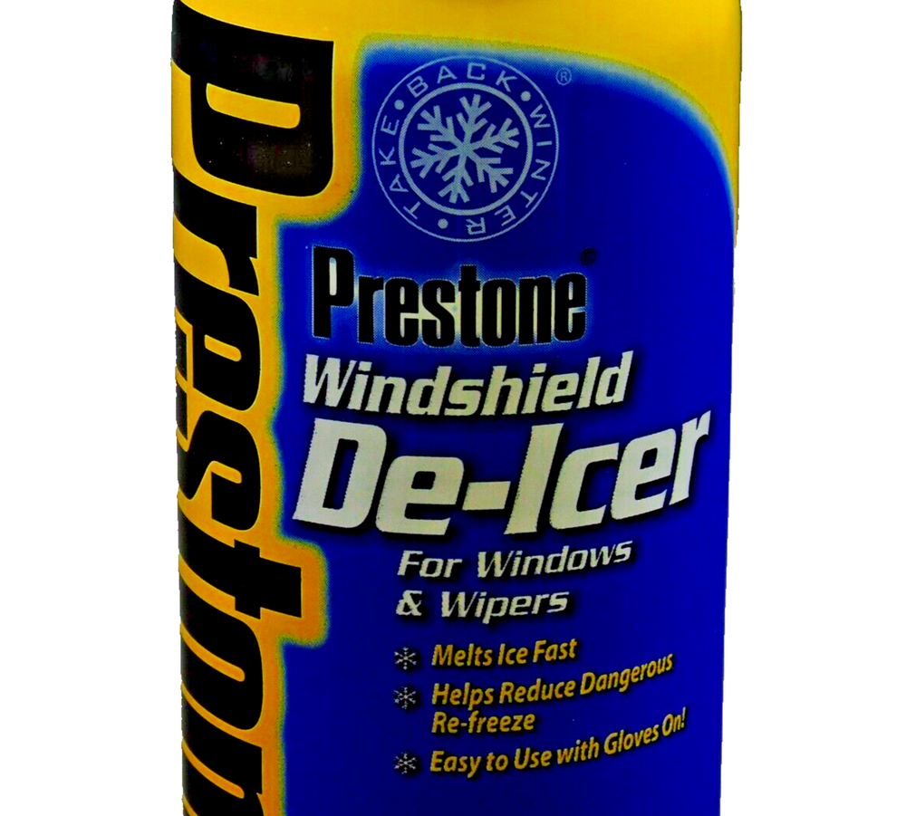 Prestone Windshield De-Icer Spray Cans 2 pack 17oz ea with Built in Scraper