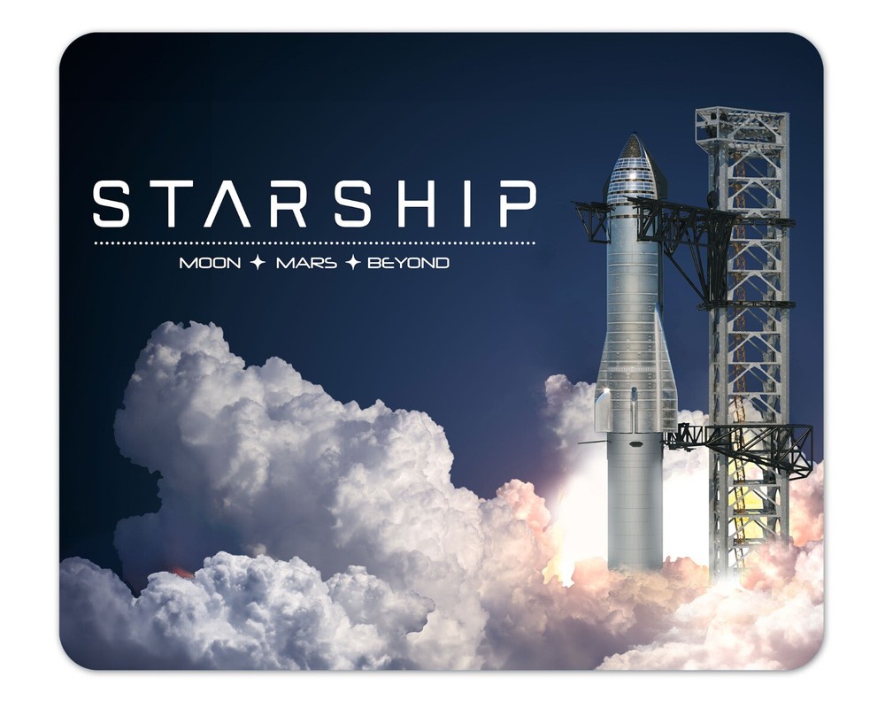 Starship Launch Moon Mars Beyond Mouse Pad 1/4 Thick