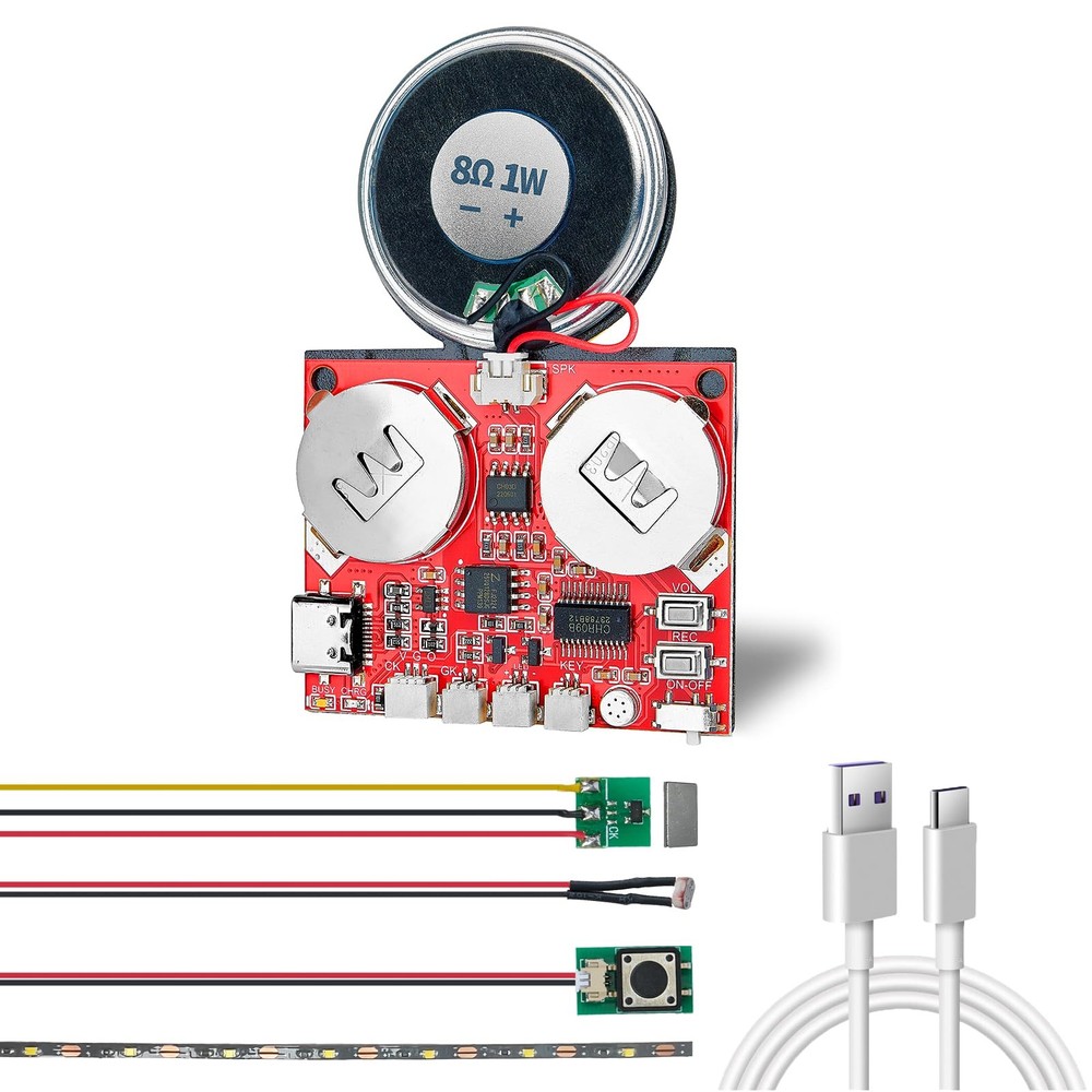 Sound Module, 16MB Push Button, Magnetron,Light Control Activated Recordable ...