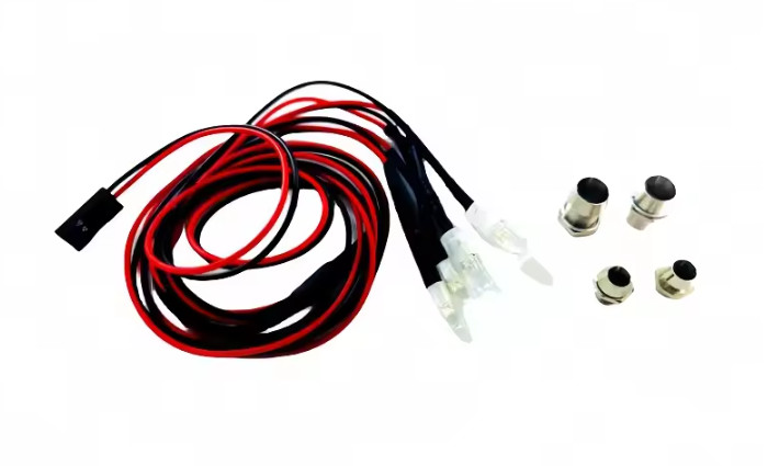 RC headlights 3/5mm LED lights RC spotlight remote control front tail  2 white 2