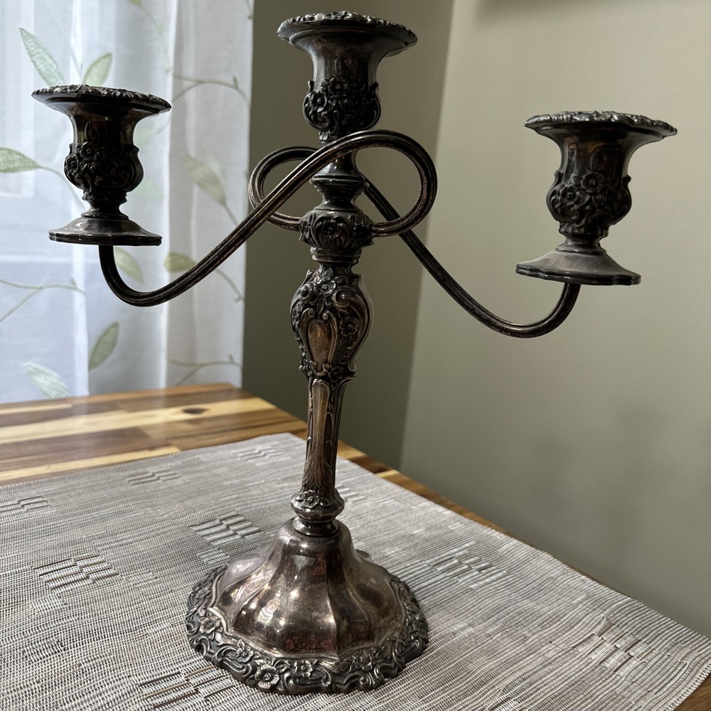 Vintage Silver-Plate Candelabra Unpolished