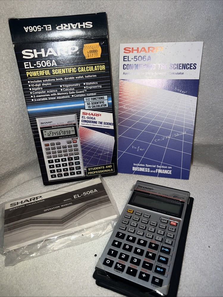 Sharp EL-506A Scientific Calculator w/original Box & Manuals WORKS
