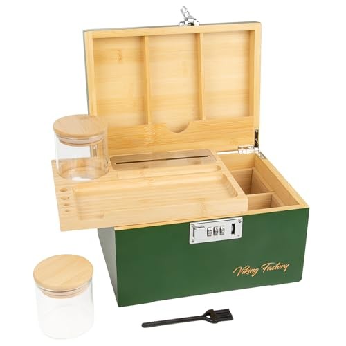 Large Bamboo Storage Box with Combination Lock - Decorative Organizer Set