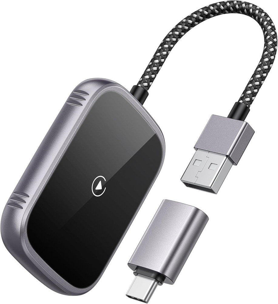 2 in 1 Wireless Carplay Adapter & Android Auto Wireless Adapter, 2025 Bluetooth