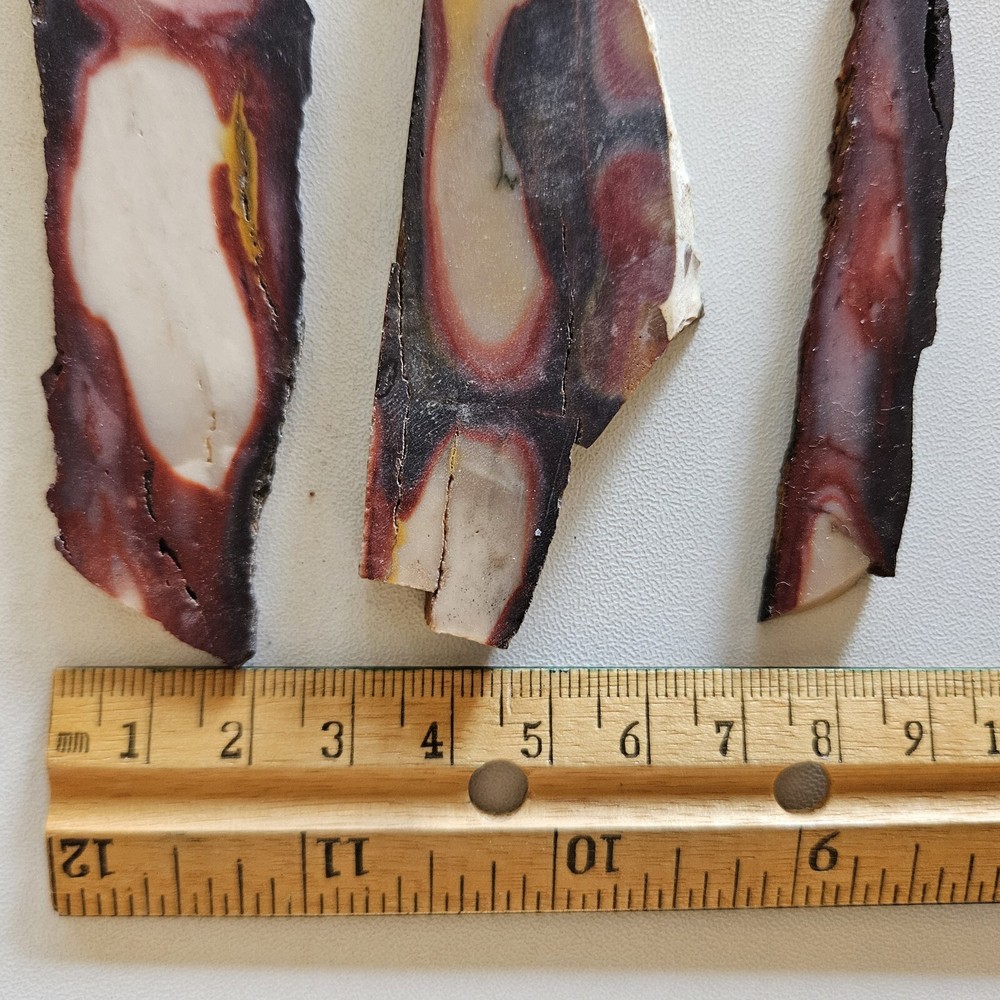 Three Lapidary Slabs Mookaite 86 Grams