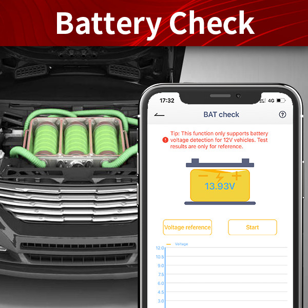 Ancel BD500 OBD2 Scanner Diagnostic Car Code Reader with Battery Check for VW