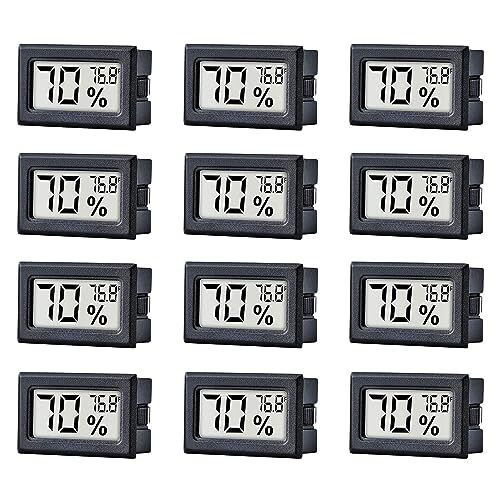 12 Pack  Mini Small Digital Electronic Temperature Humidity Meters Gauge