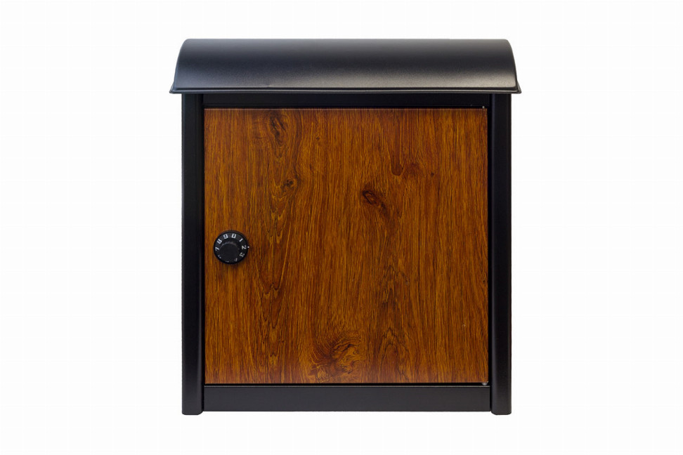 Leece Wall Mounted Mailbox In Black With Combo Lock Black