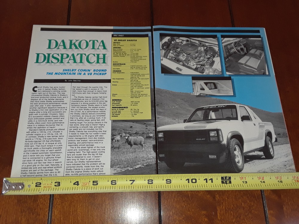 1989 SHELBY DODGE DAKOTA ORIGINAL ARTICLE