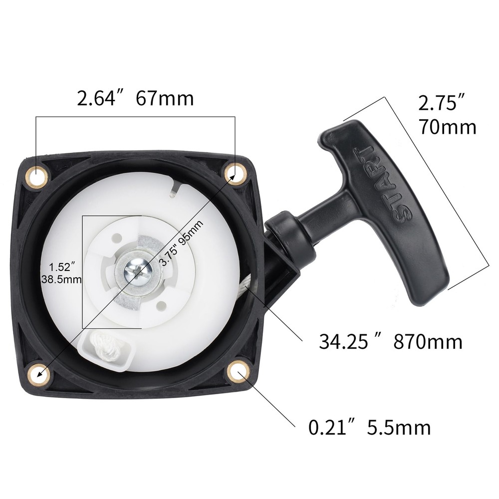 MTATCN Pull Starter Recoil Assembly Repalcement for Backpack Blower 150 Black