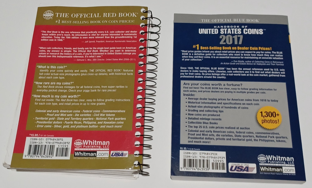 2017 Redbook and Bluebook Coin Values ** NOS **