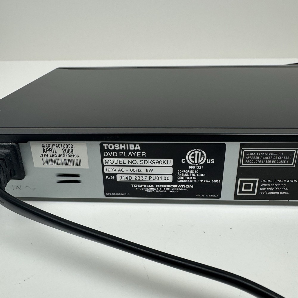 Toshiba DVD Player Model SDK990KU With Remote Control Tested