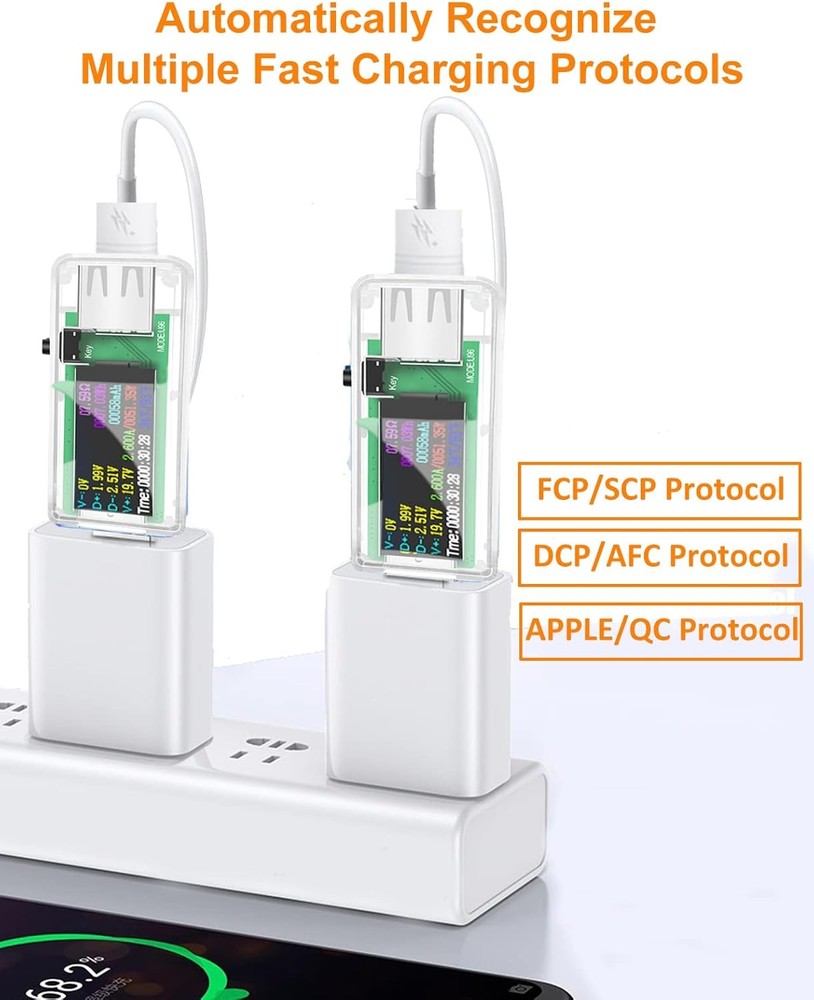 USB 3.0 Tester, Eversame IPS Color Display Digital Multimeter Voltmeter Clear