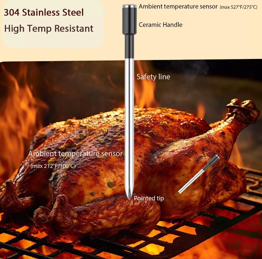 Smart Wireless Meat Thermometer - 500 FT Bluetooth Meat Thermometer with App,...